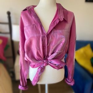 Metallic Magenta Button Down
